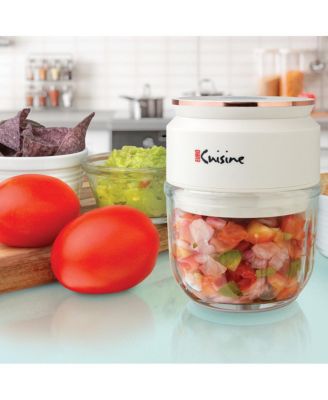 Mini Cordless/Rechargeable Chopper with USB Cord & Glass Bowl