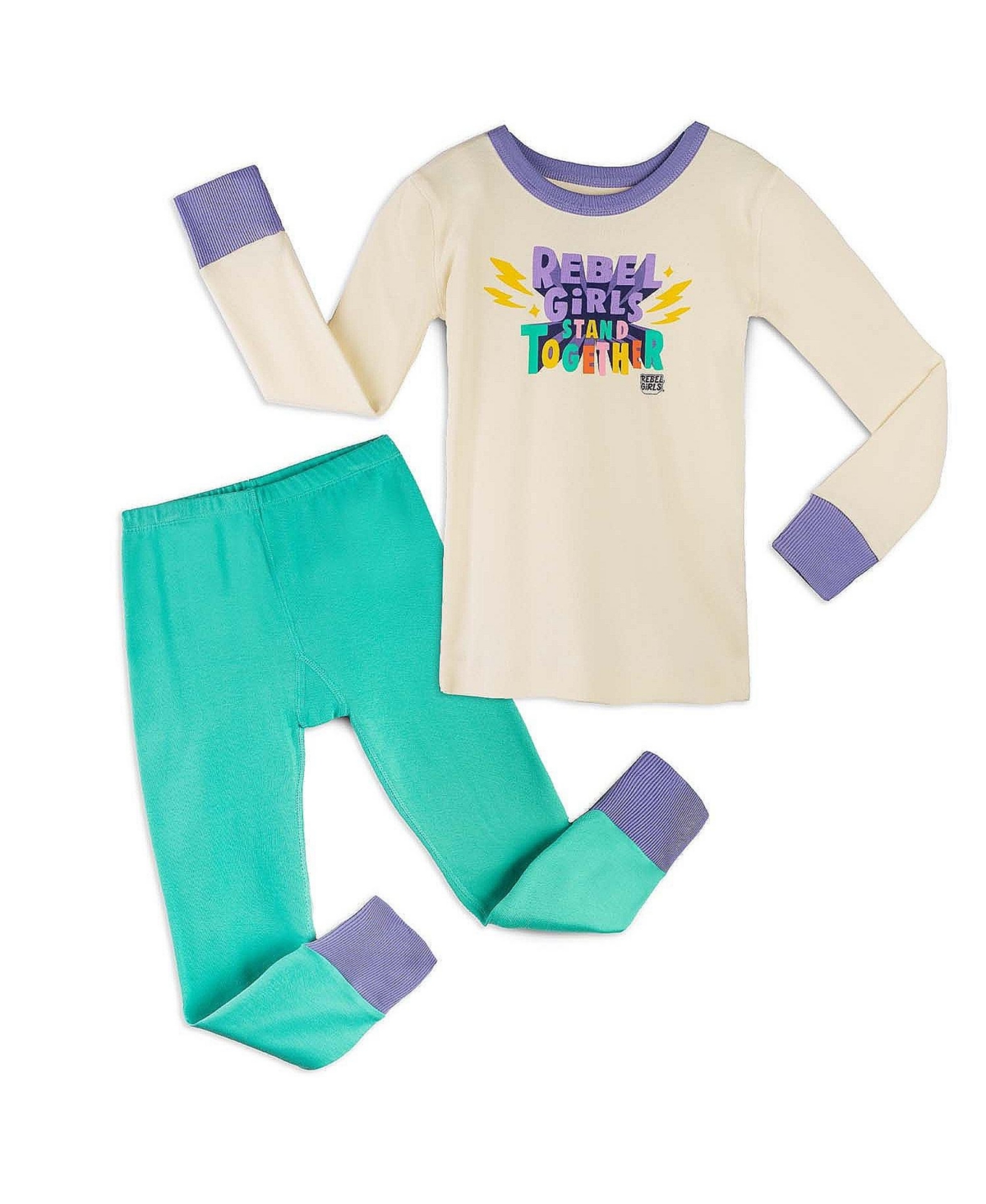 Mightly Big Girls Rebel x Kids' Fair Trade 100% Organic Cotton Tight Fit Pajamas, 2-Piece Set