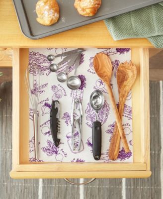 Fridge Liner Collection Non-Adhesive, Cut to Fit, 12x24", Eggplant Market, 6 Piece