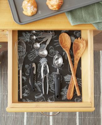 Fridge Liner Collection Non-Adhesive, Cut to Fit, 12x24", Black Market Print, 6 Piece