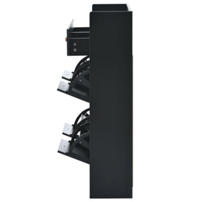  2-Tier Shoe Cabinet with 4 Flip Drawers