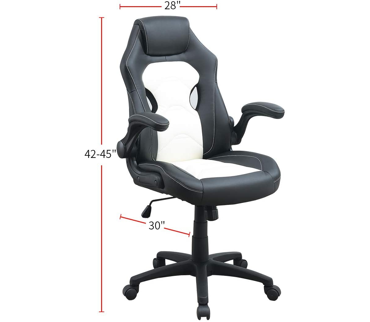 Streamdale Furniture Office Chair Upholstered Piece Comfort Chair Relax Gaming Office Chair Work Black And White Color