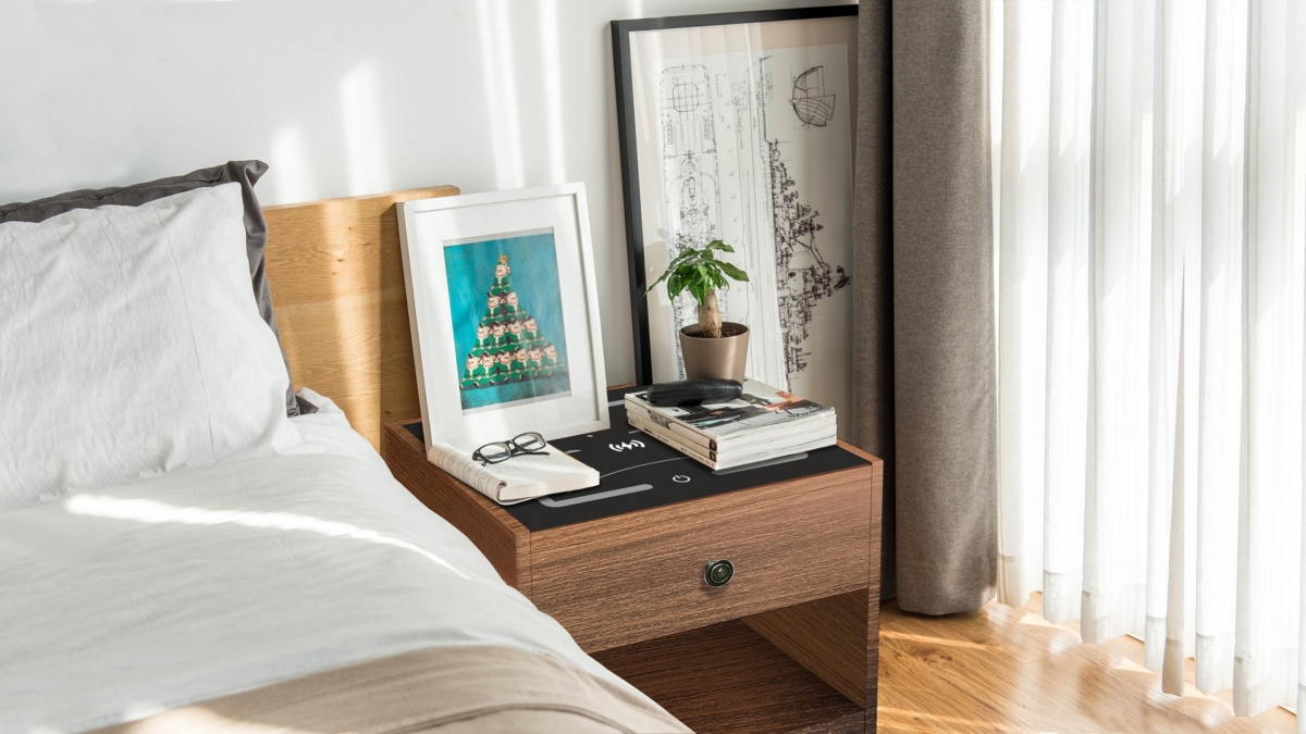 Streamdale Furniture Nightstand With Wireless Charging Station