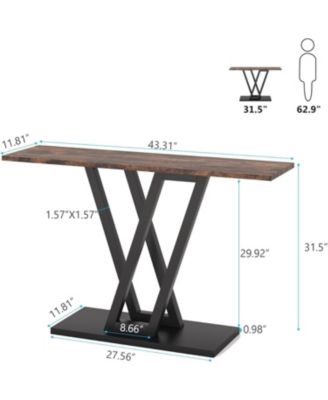 Gold Console Table, Modern Hallway Table for Entryway, 43 Inch Entryway Tables Narrow Sofa Table for Living Room, Stable Metal Frame & Easy Assemble, Faux Marble White