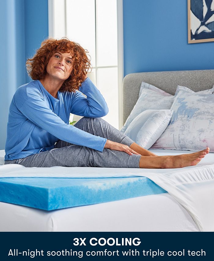 Serta Soothing Cool 3Inch Gel Memory Foam Mattress Topper, Queen Macy