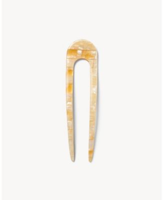 French Hair Pin - Sea shell checker
