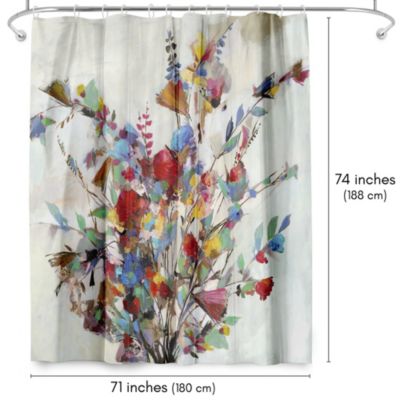 71x74 Floral Shower Curtain - Spring Bouquet by PI Creative Art