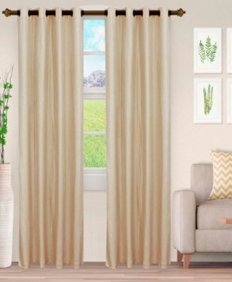 Metallic Cascade Textured Window Curtain Panel Set