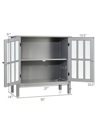 Storage Buffet Cabinet Glass Door Sideboard Console Table Server