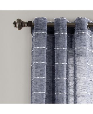 Farmhouse Textured Grommet Sheer Window Curtain Panels