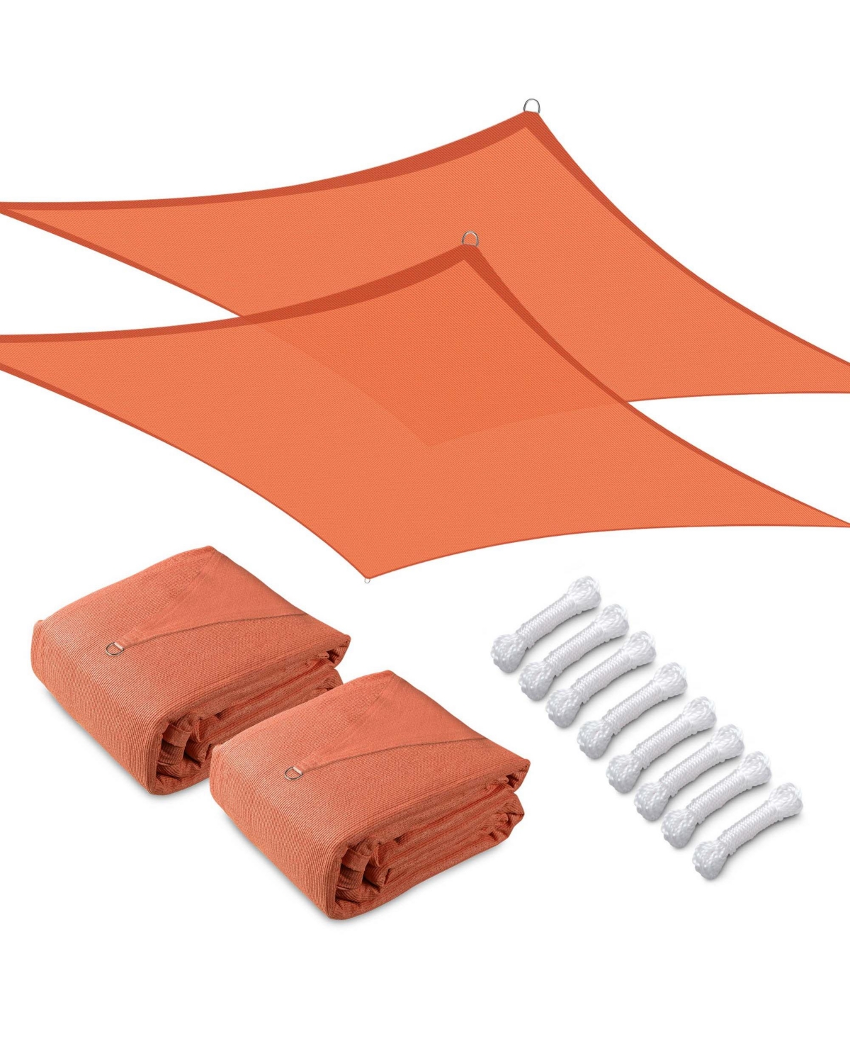 2 Pack 16x16 Ft 97% Uv Block Square Sun Shade Sail Hdpe Canopy Patio Park Garden