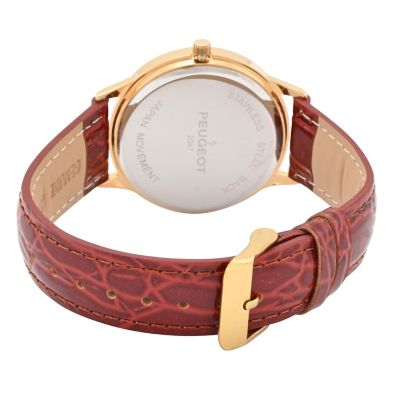 Men's 38mm Brown Sun-Moon Brown Leather Strap Watch