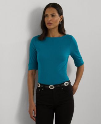 Lauren Ralph Lauren Women's Elbow-Sleeve Tee - Macy's