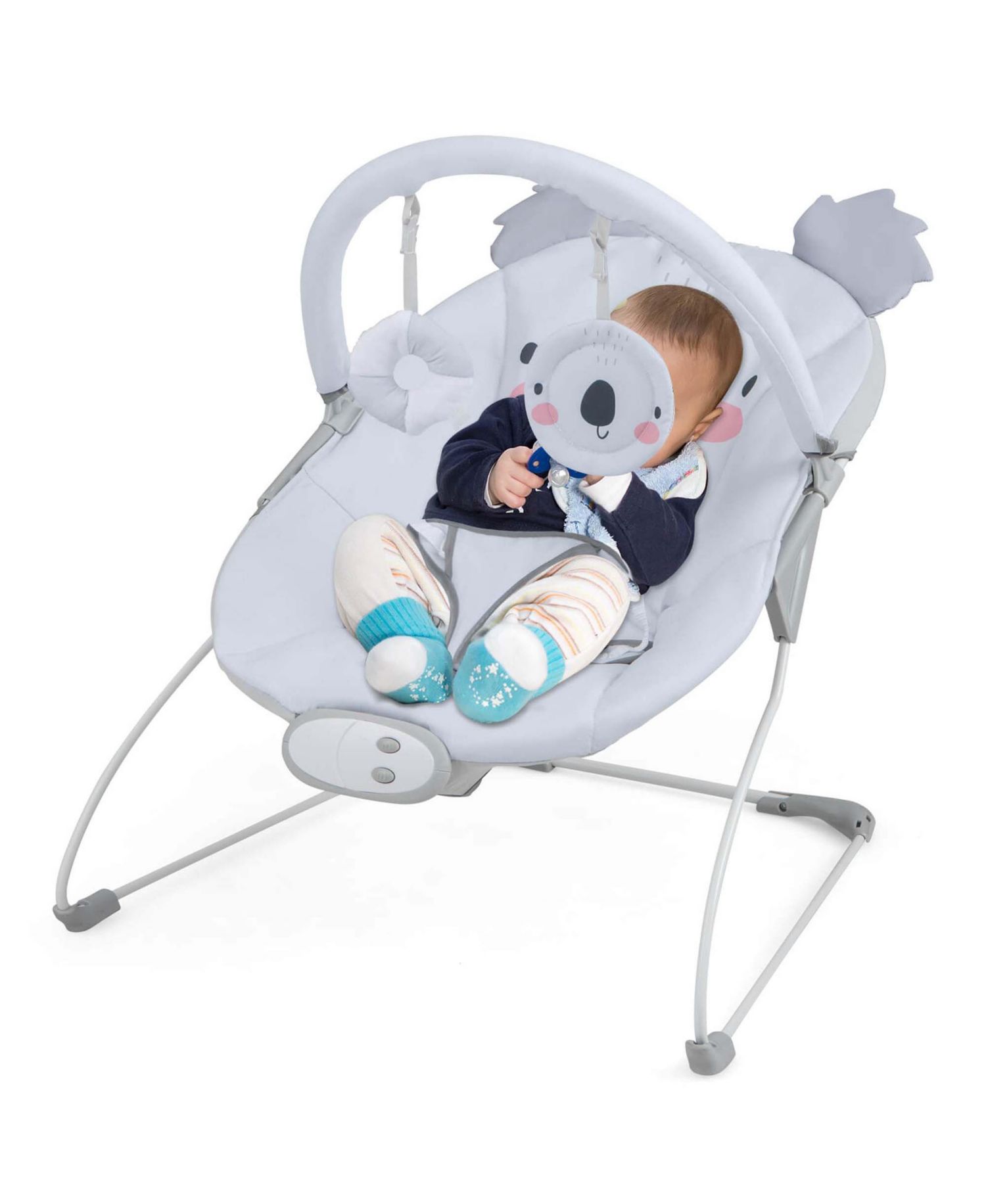 Baby Bouncer Vibration Infant Rocker Seat with Detachable Toy Bar