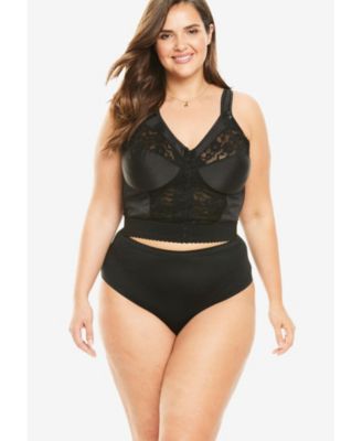 Women's Plus Size Easy Enhancer Wireless Longline Posture Bra