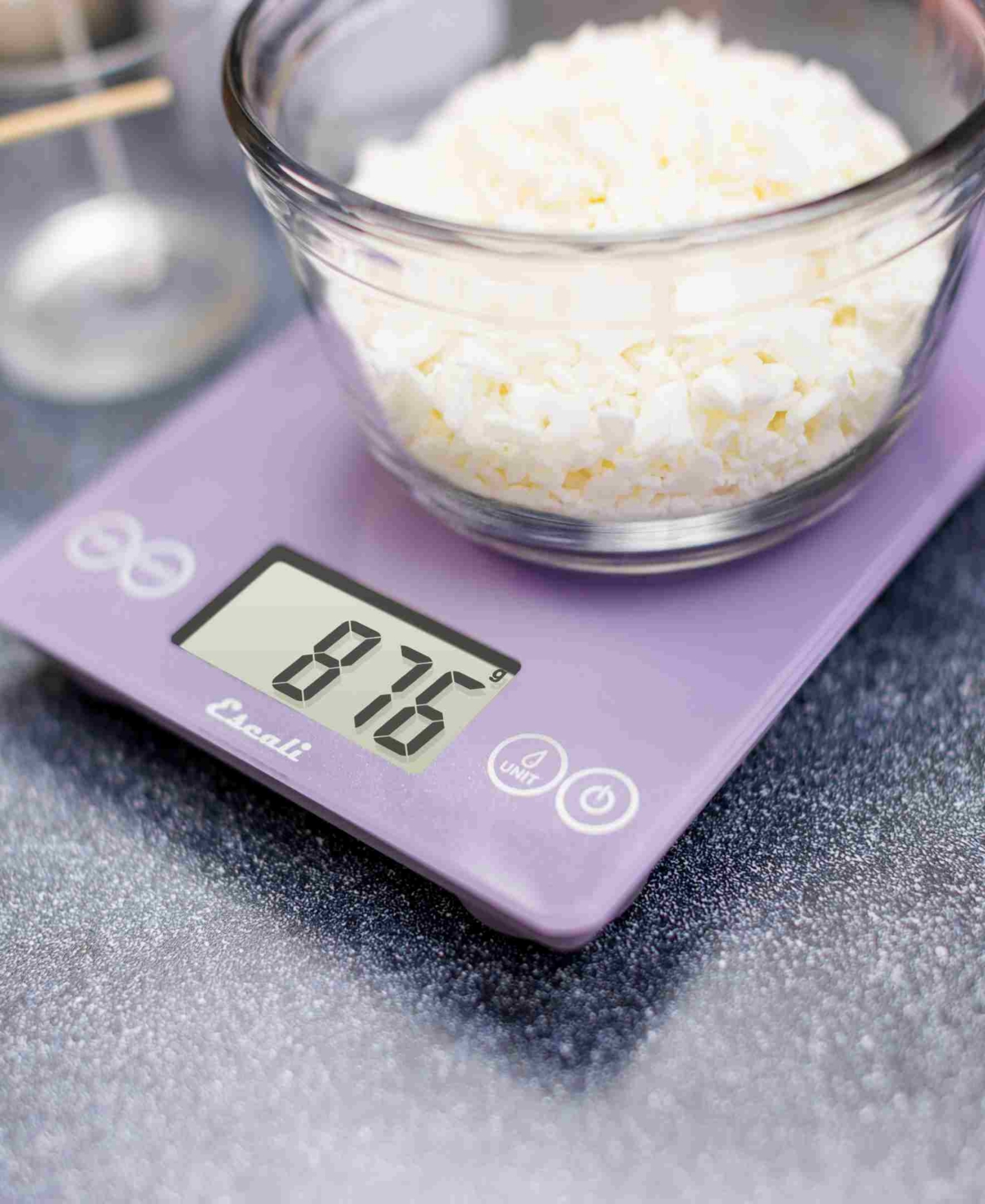Escali Arti Classic Up To 15lbs. Glass Digital Kitchen Scale And 50% Larger Display In Violet
