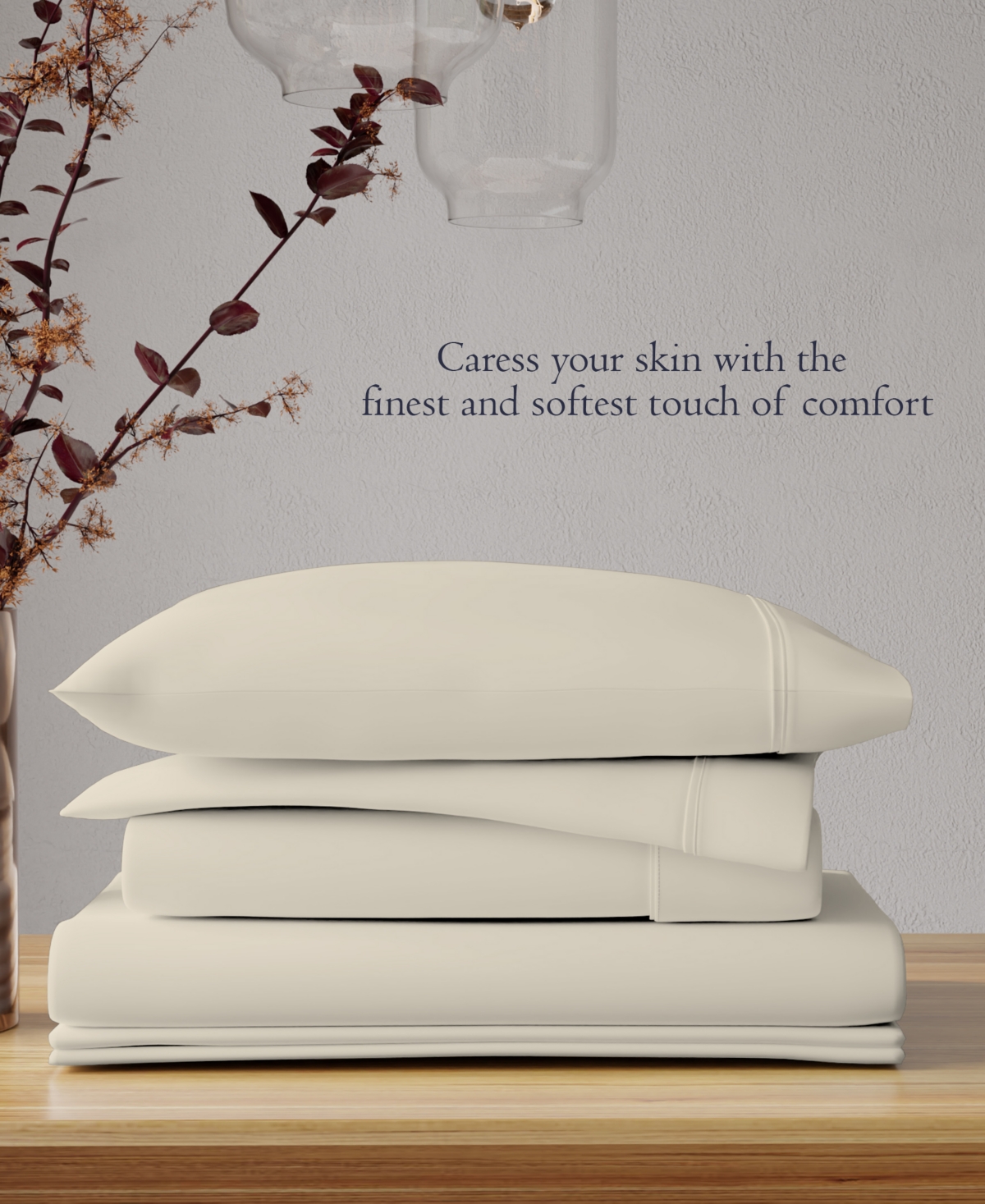 Color Sense 300 Thread Count Cotton Sateen 4 Pc Sateen Sheet Set Queen In Dark Gray