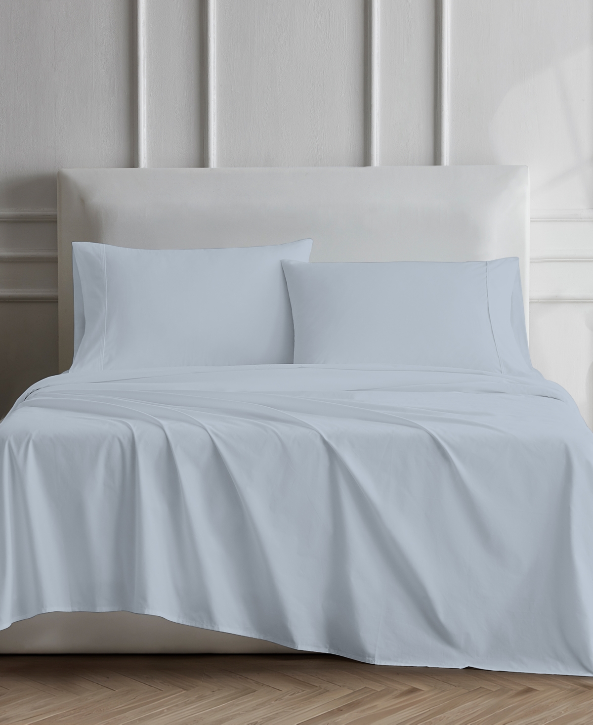 Color Sense 300 Thread Count Cotton Sateen 3 Pc Sateen Sheet Set Twin In Green