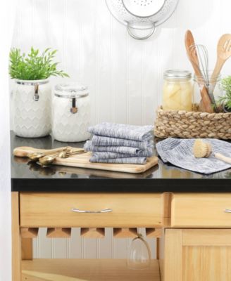 Cotton Kitchen Collection Absorbent Tonal Waffle, Navy, Dishcloth Set, 12x12", 6 Piece