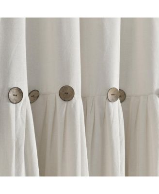 Linen Button Window Curtain Panels