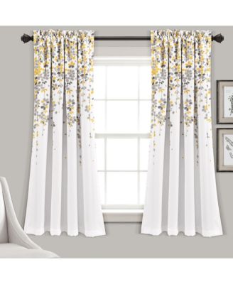 Weeping Flower Light Filtering Window Curtain Panels