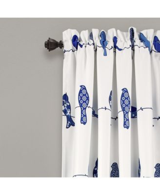 Rowley Birds Light Filtering Window Curtain Panels