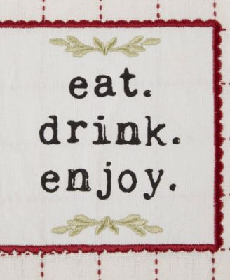 Home Sweet Farmhouse Kitchen Collection, Potholder/Oven Mitt/Dishtowel Set, Barn Red, 4 Count