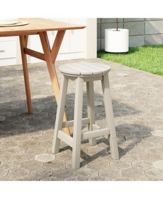24" HDPE Outdoor Patio Round Counter Height Bar Stool