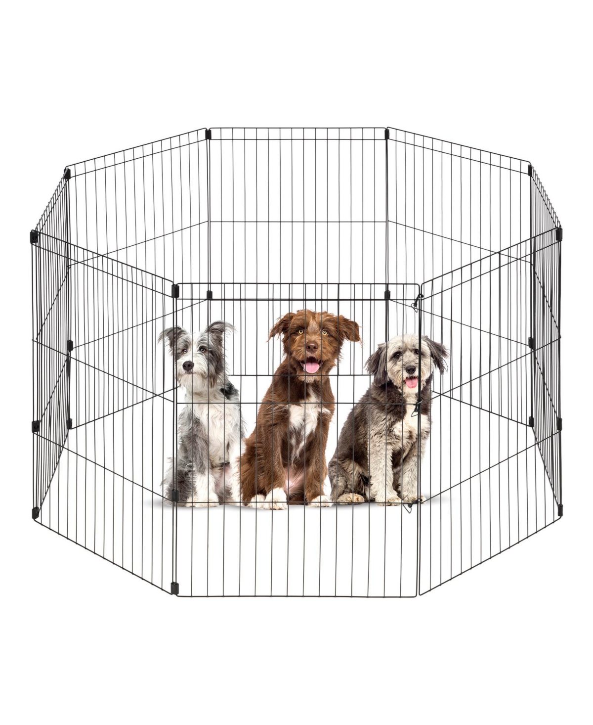 36" Exercise 8 Panel Wire Metal Pet Playpen for Dog,Cat - Black