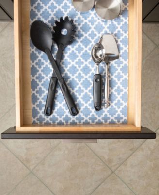 Fridge Shelf Liner Collection Non-Adhesive, Cut to fit, Machine Washable, 12x120", Stonewash Blue Lattice, 2 Piece