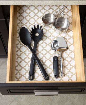 Fridge Shelf Liner Collection Non-Adhesive, Cut to fit, Machine Washable, 12x120", Cream Lattice, 2 Piece