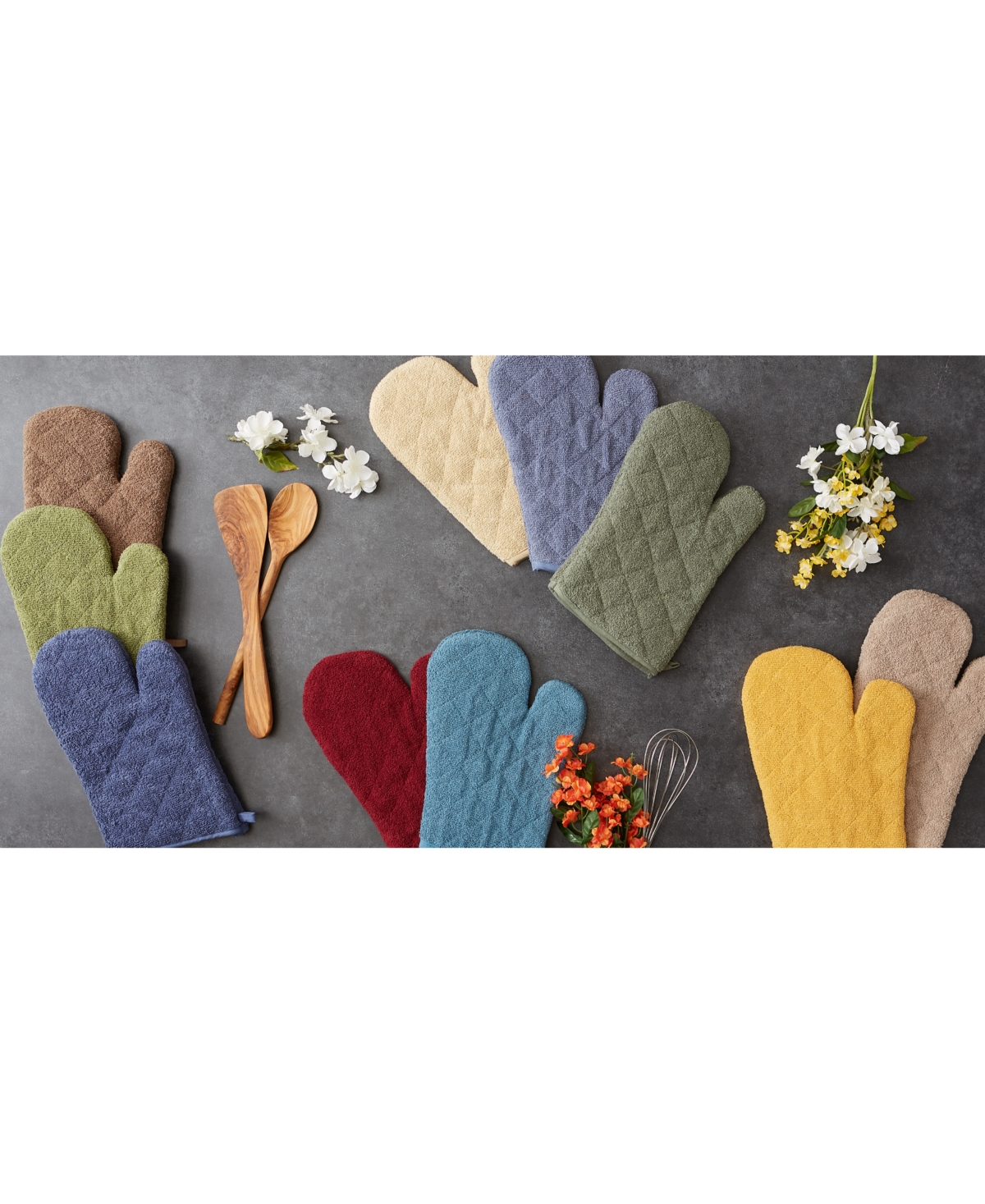 Design Imports Basic Terry Collection 100% Cotton Quilted, Oven Mitt, Honey Gold, 2 Piece In Honey Gold