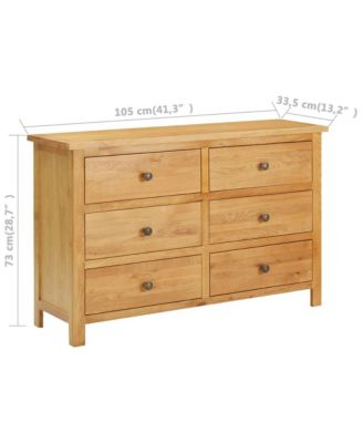 Chest of Drawers 41.3"x13.2"x28.7" Solid Oak Wood
