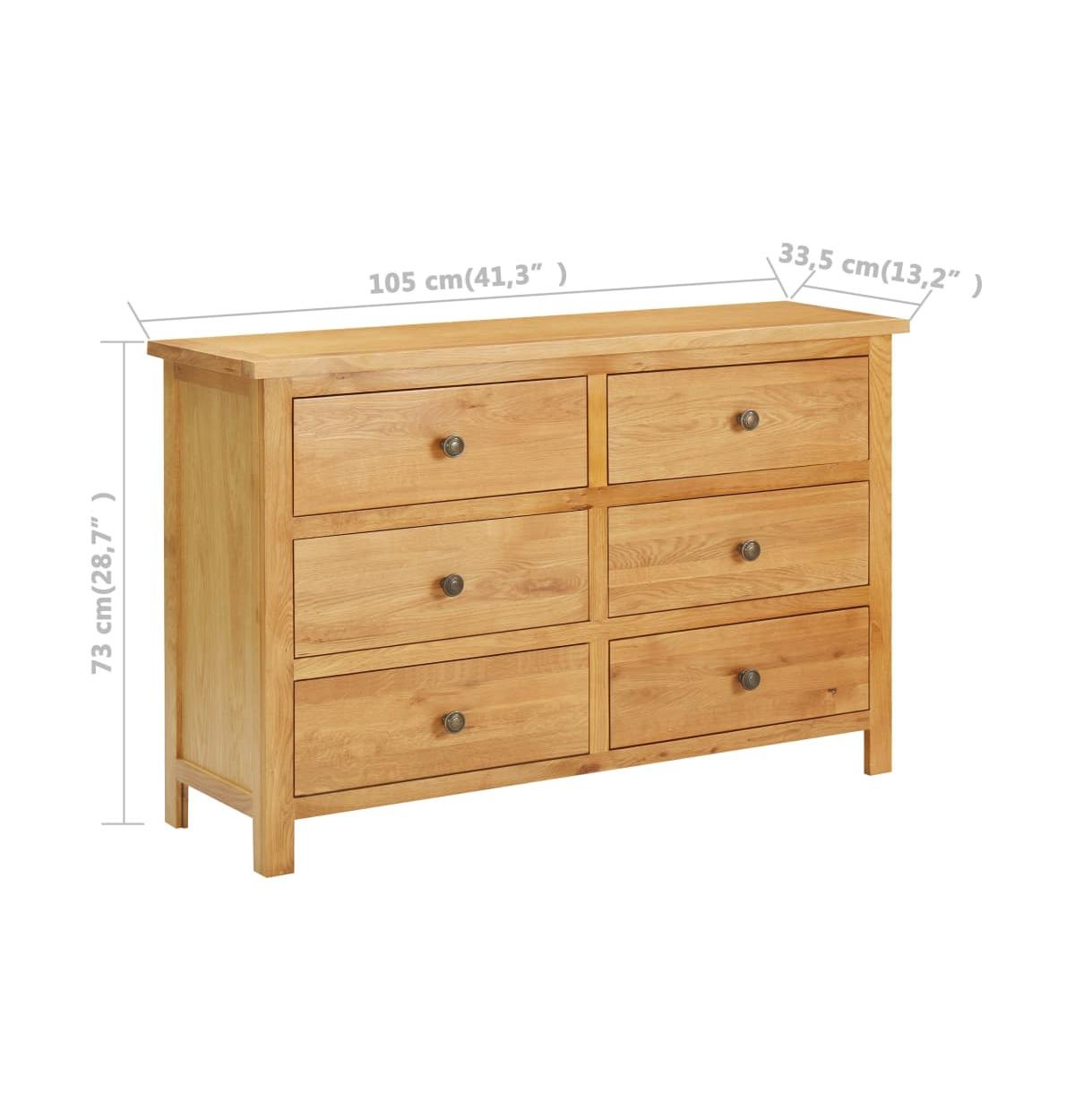 Chest of Drawers 41.3"x13.2"x28.7" Solid Oak Wood