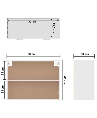 Hanging Cabinet White 31.5"x12.2"x23.6" Engineered Wood