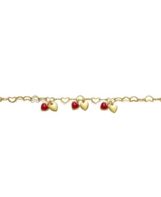 Toddler/Kids 14K Gold Plated Adjustable Heart Charm Bracelet