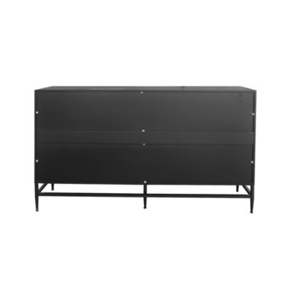 Black Lacquered Wooden Sideboard Buffet Cabinet