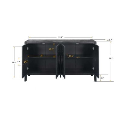 Floral Carved Door Handle, Antique Cabinet