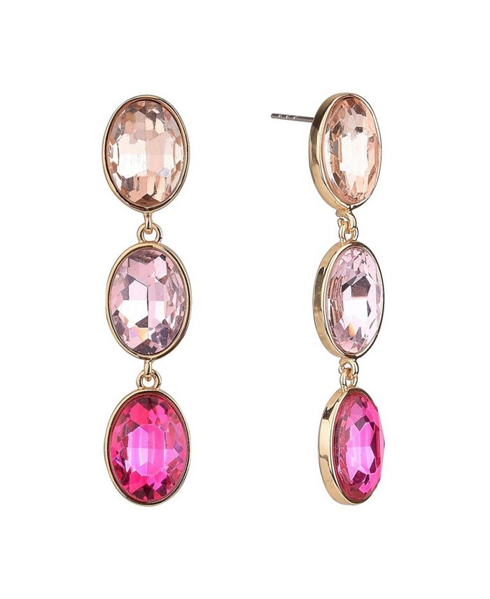 Laundry by Shelli Segal Pink Faceted Stone Linear Earrings - Macy's