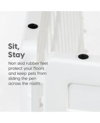 USA 8-Panel 34-inch Exercise Pet Playpen with Door, White