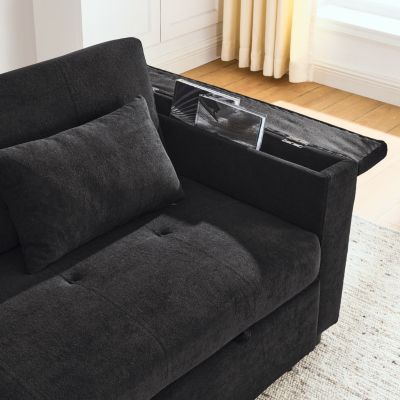 Pull-Out Sleeper Sofa with Recliners and Storage