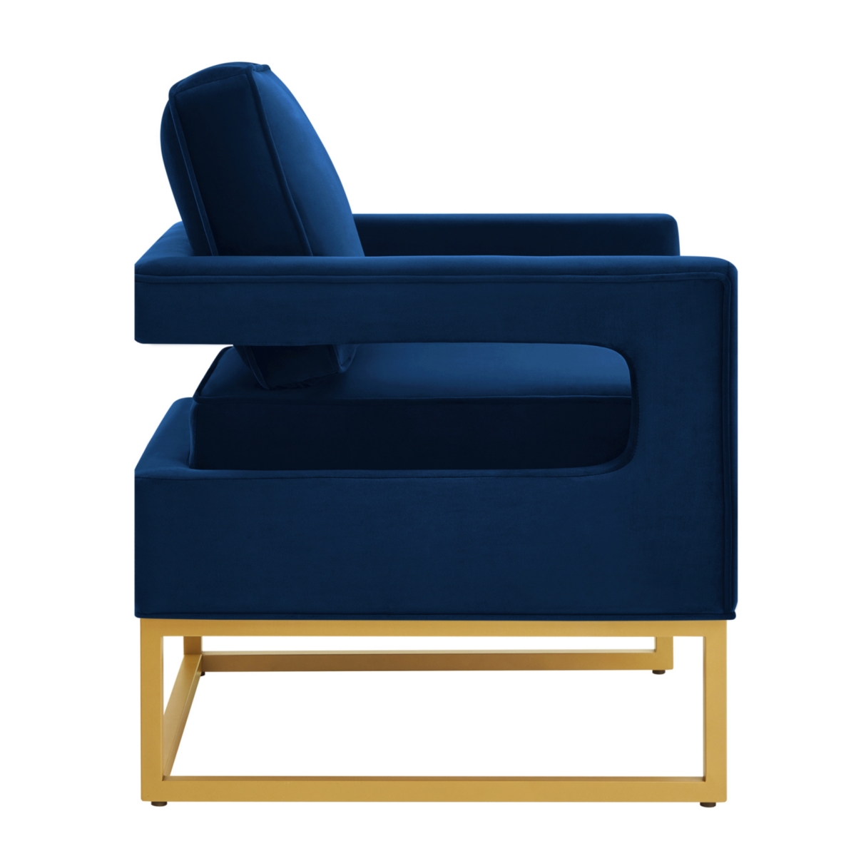 Streamdale Gold Base Navy Velvet Armchair