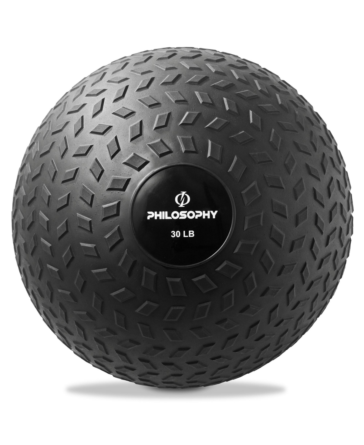 Slam Ball, 30 Lb - Weighted Fitness Medicine Ball with Easy Grip Tread - Black