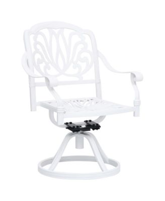 Swivel Patio Chairs 2 pcs Cast Aluminum White