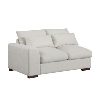 Tatman Linen Blend Sectional With 2 Ottomans
