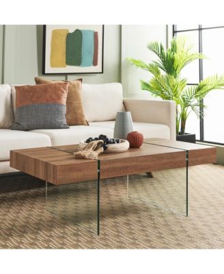 Jacob Rectangular Glass Leg Modern Coffee Table