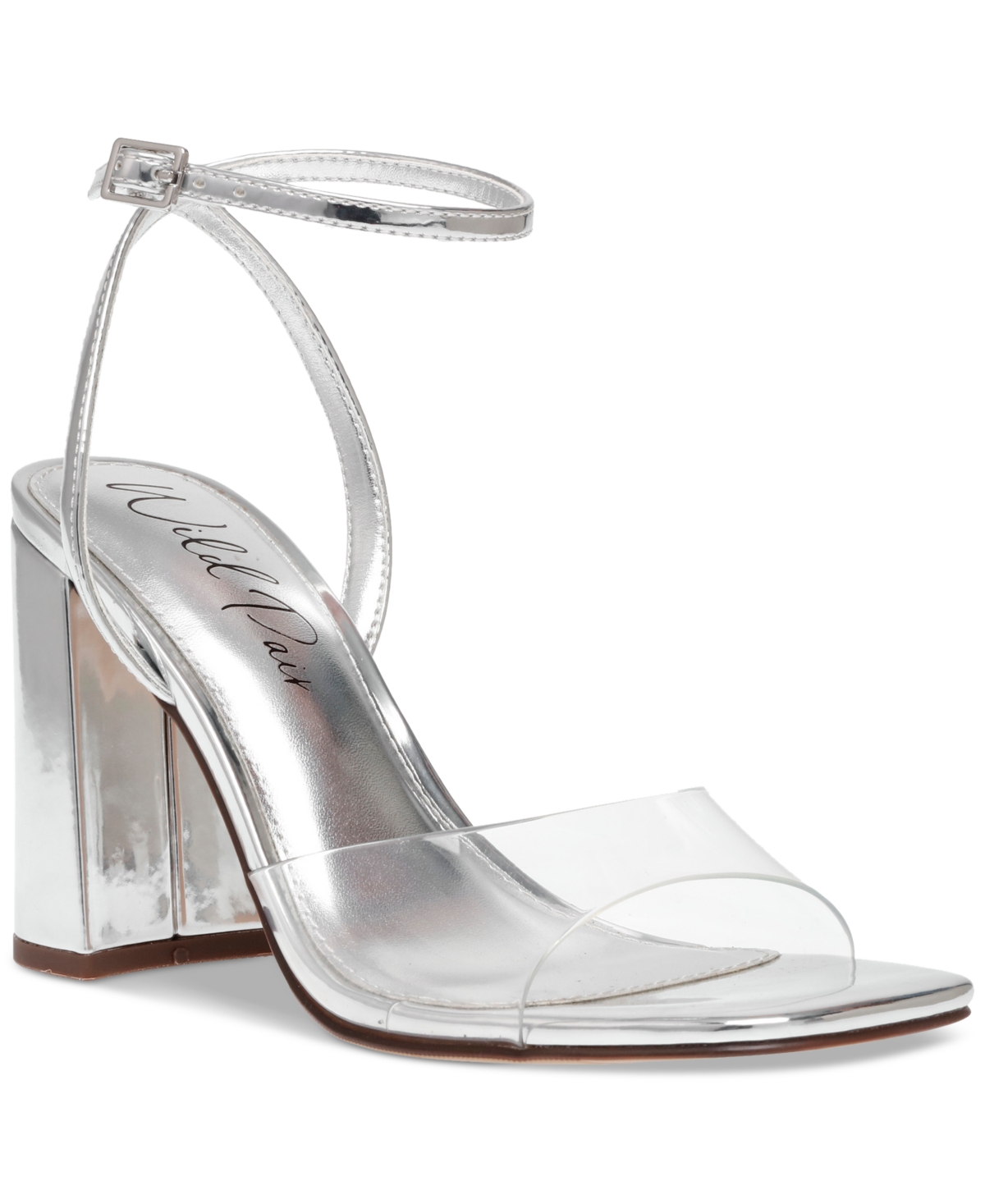 Wild Pair Nataliah Two-Piece Dress Sandals, Created for Macy's -Clear Vinyl