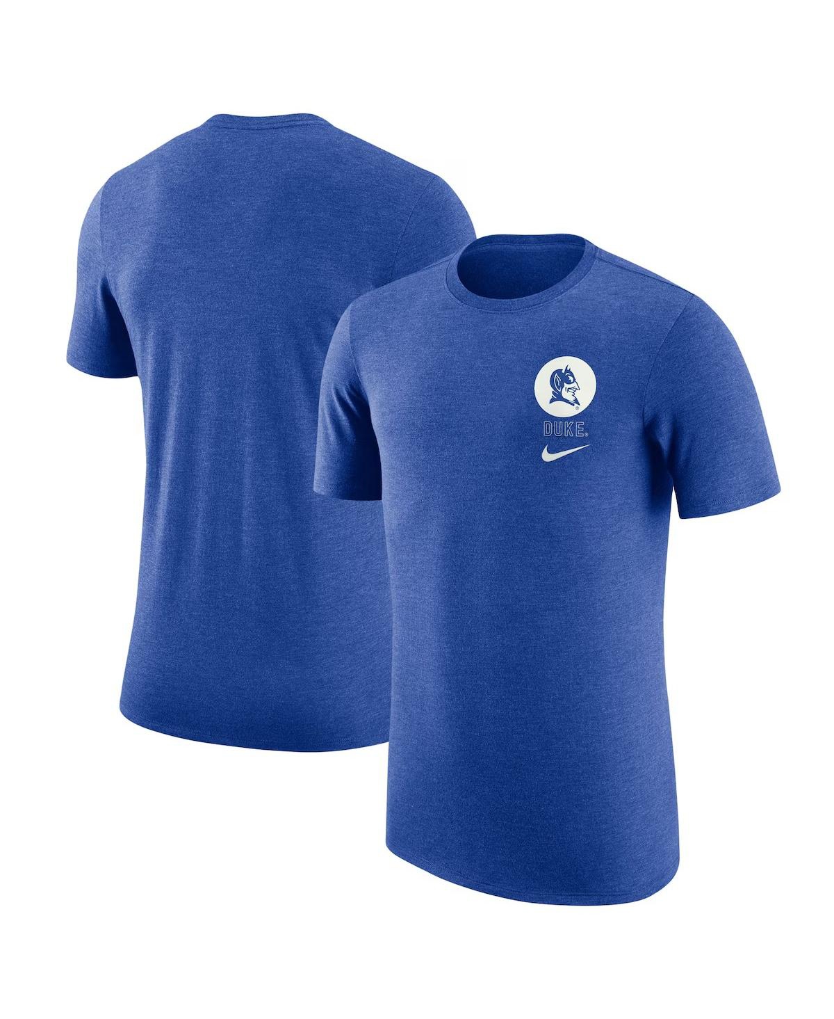Shop Nike Men's Heather Gray Duke Blue Devils Retro Tri-blend T-shirt In Royal