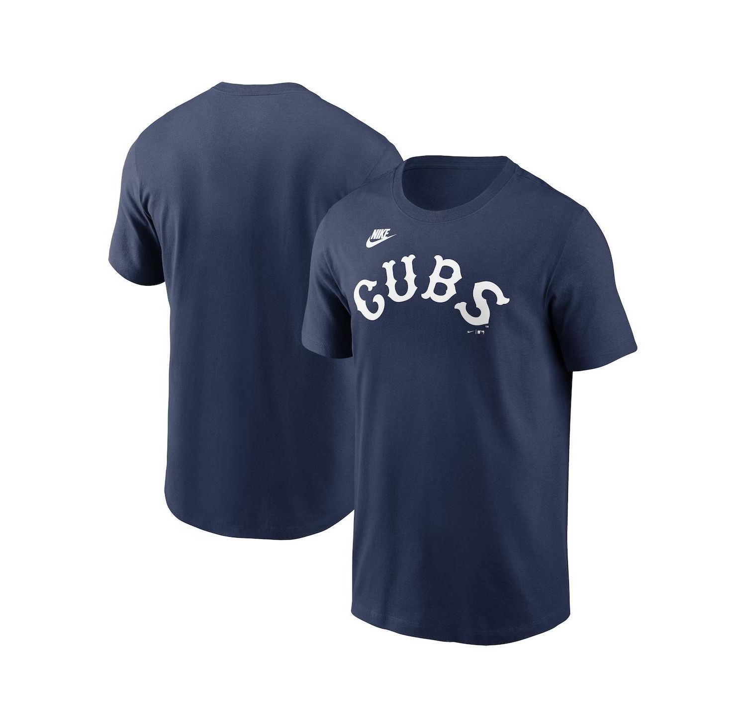 Men's Navy Chicago Cubs Cooperstown Wordmark T-Shirt
