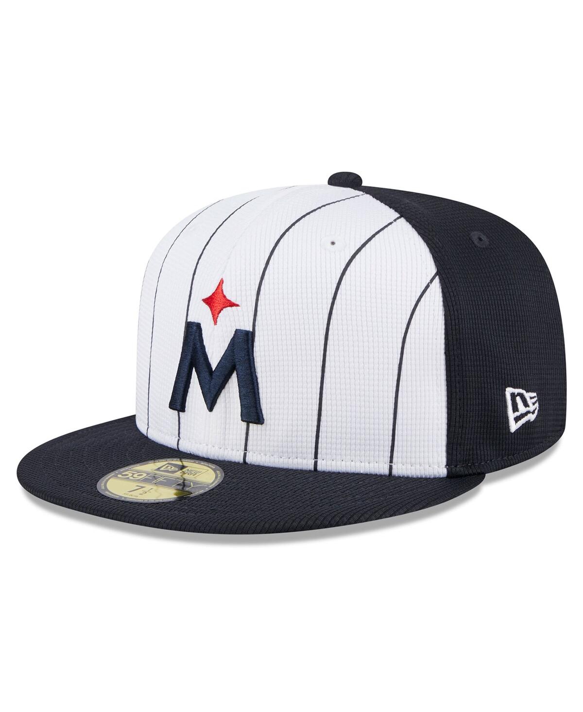 Men's White Minnesota Twins 2024 Batting Practice 59FIFTY Fitted Hat - Navy